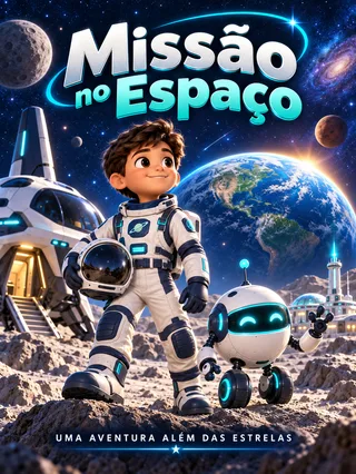 Capa: Missão no Espaço — Menino