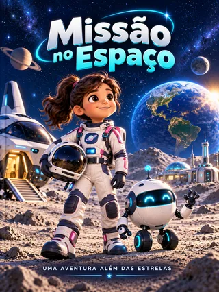 Capa: Missão no Espaço — Menina